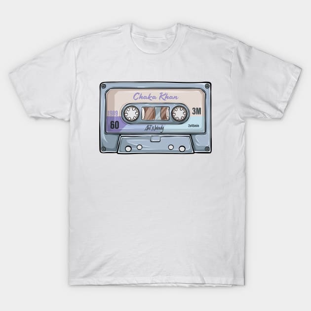 Chaka Khan Vintage Classic Cassette Tape T-Shirt by PowelCastStudio